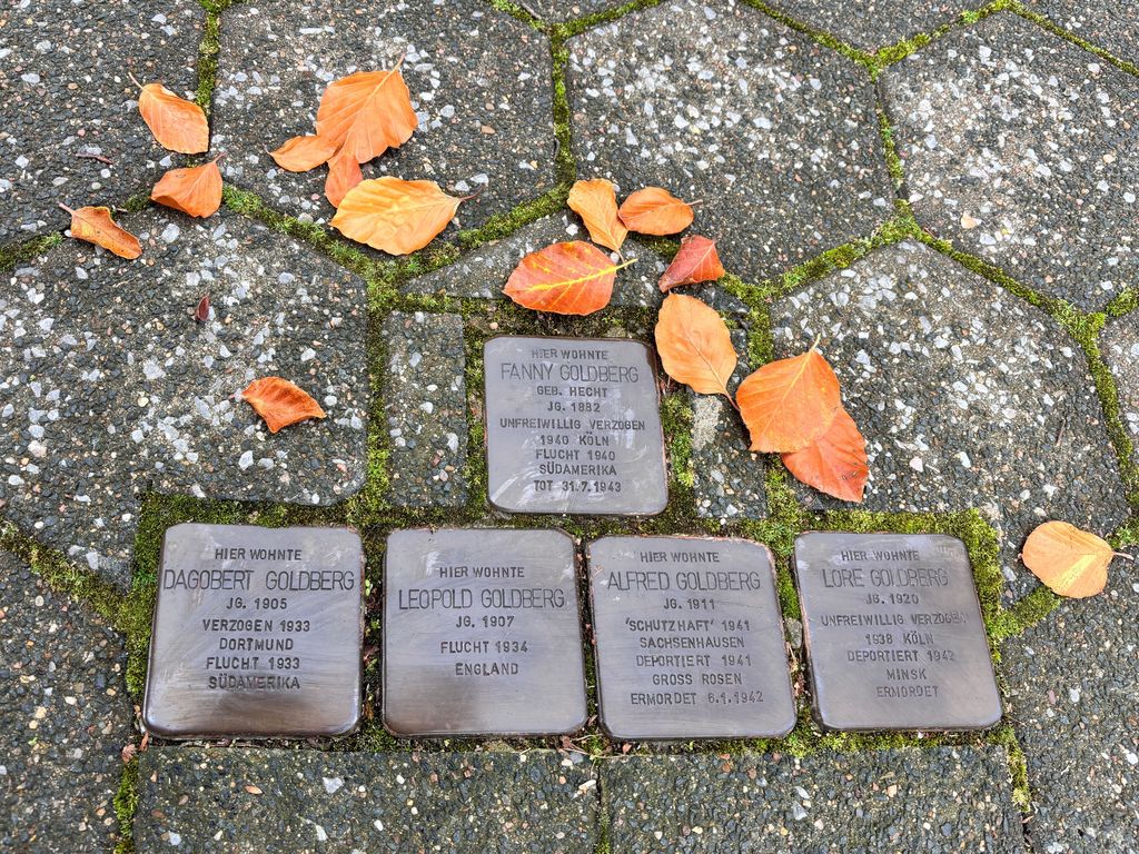 Stolpersteine vor dem Stadtarchiv „Haus Goldberg"
