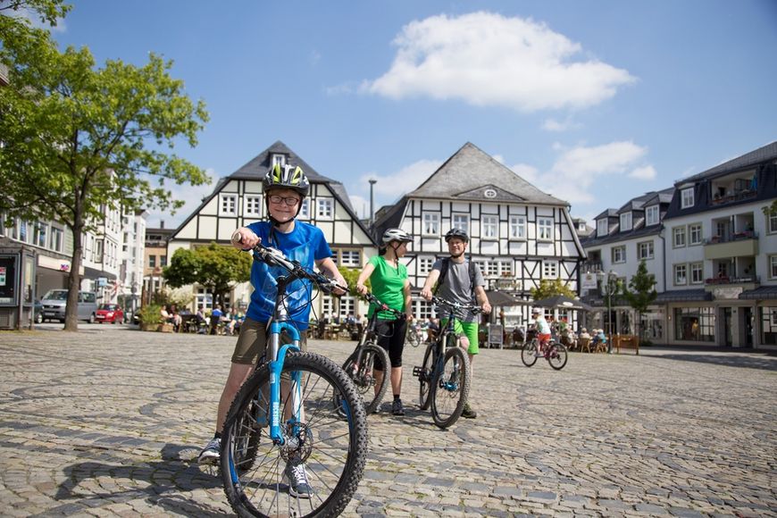 Fachwerk Fahrradfahrer