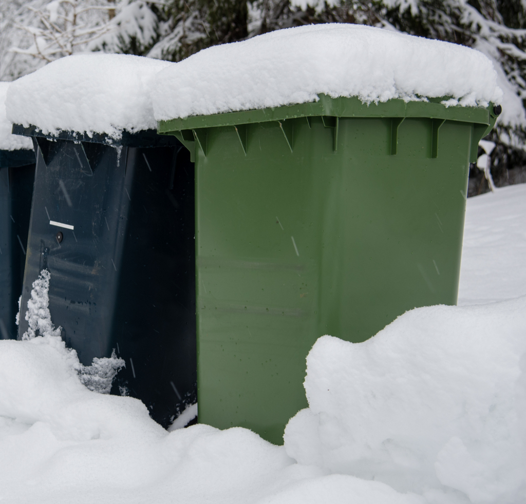 Mülltonnen im Schnee
