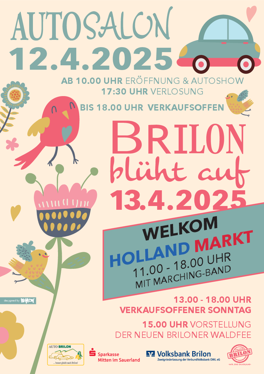 Plakat Autosalon und Brilon blüht auf 2025