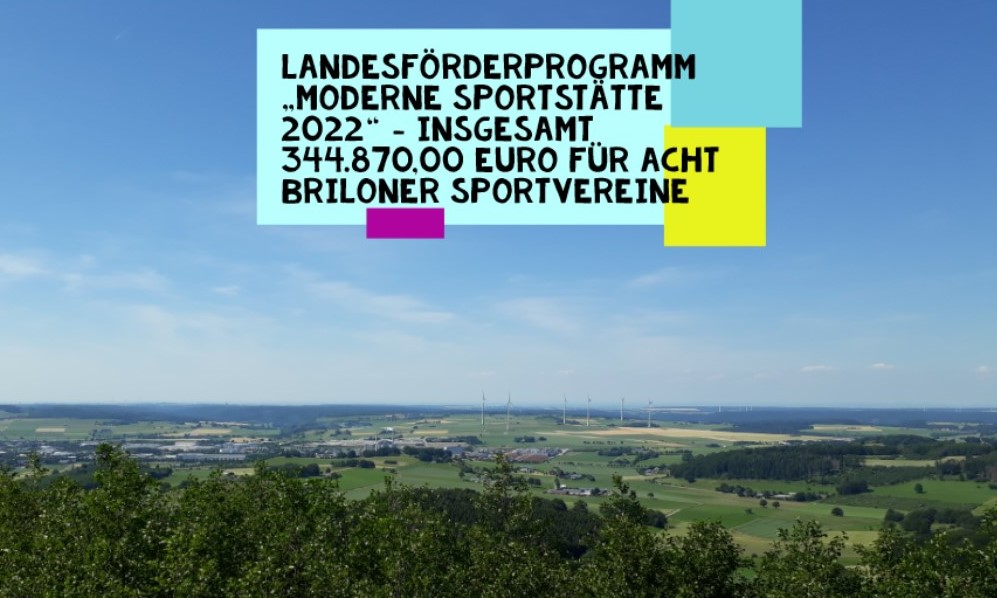 Briloner Sportvereine erhalten Fördermittel aus dem Sportstättenförderprogramm „Moderne Sportstätte 2022“