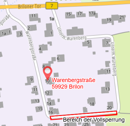 Bereich der Vollsperrung 